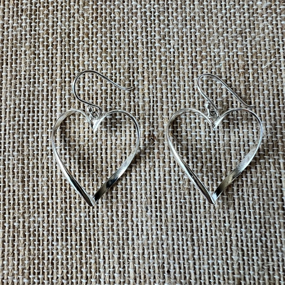 Silver Heart-Shaped Earrings